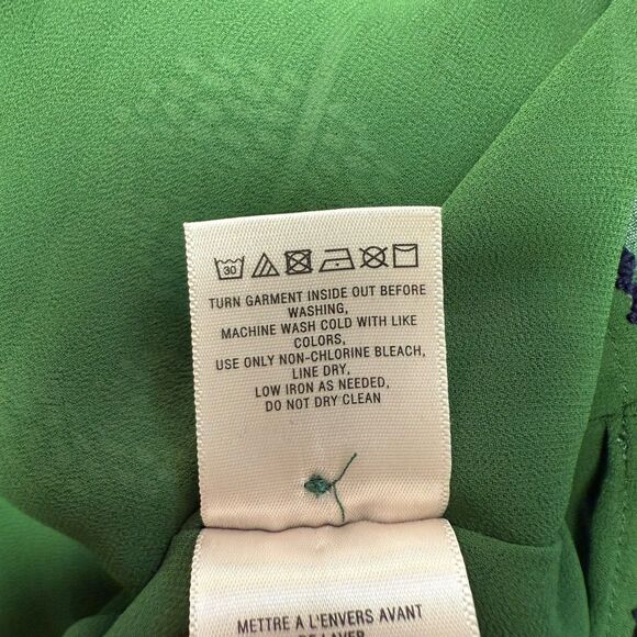 Anthropologie Maeve Devery Green Bird Print Dress XS ASO TV Last Man Standing - Picture 13 of 16